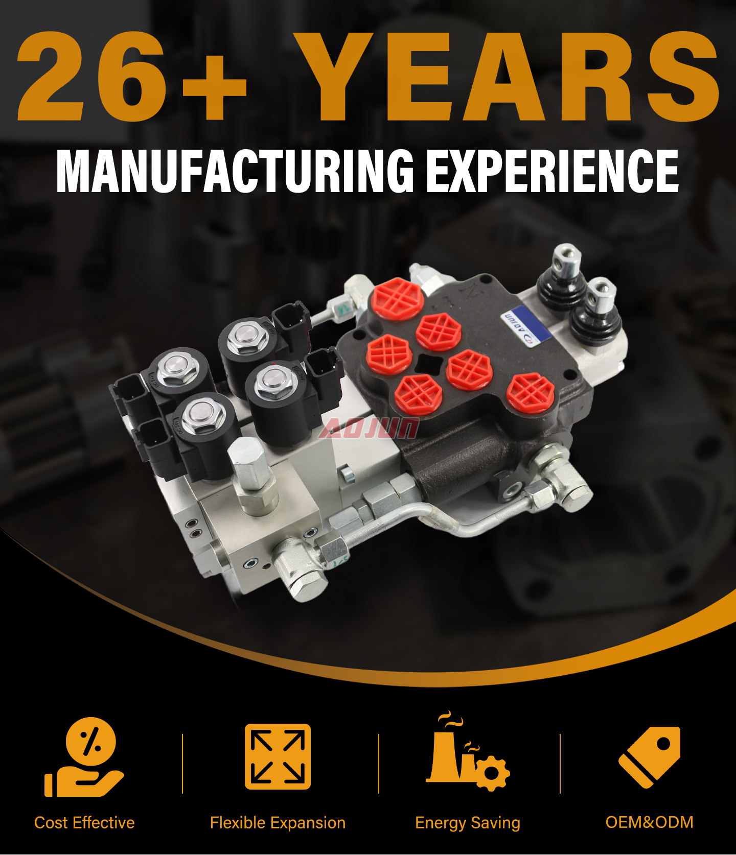 2 Spool Electro-hydraulic Monoblock Directional Valve P40 detailed image