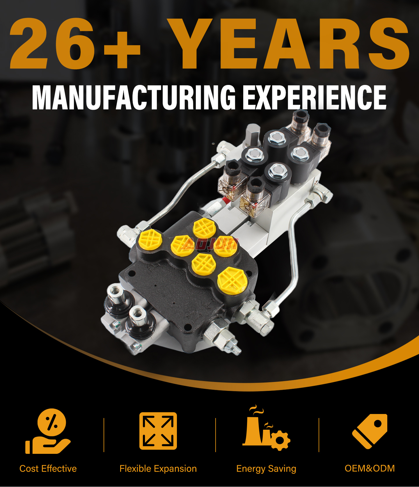 2 Spool Electro-hydraulic Monoblock Directional Valve P80 detailed image