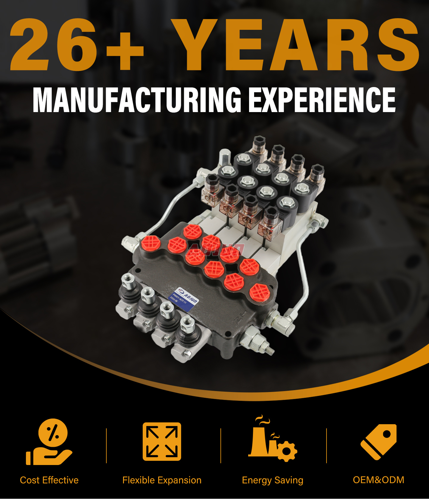 4 Spool Electro-hydraulic Monoblock Directional Valve P80 detailed image