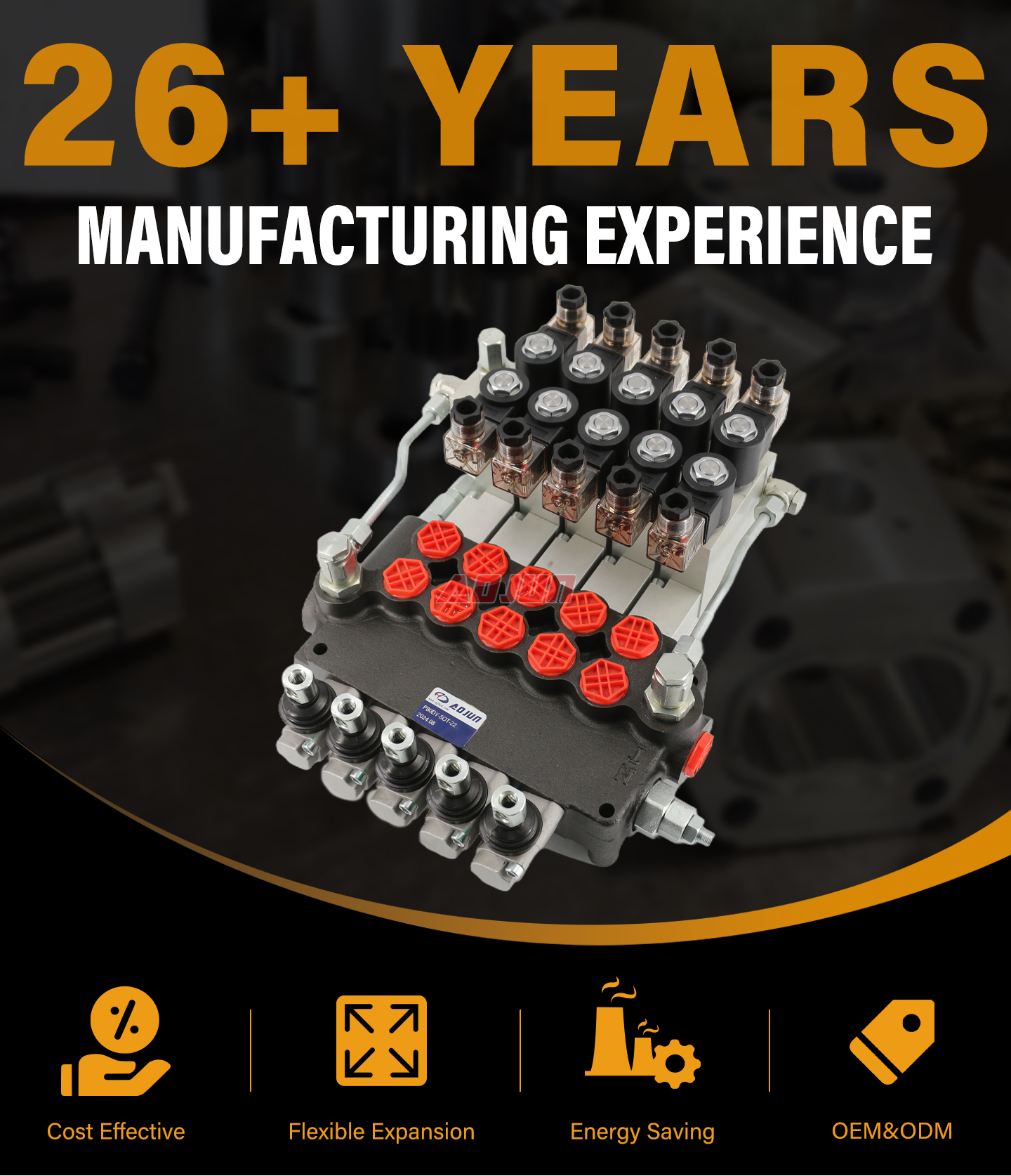 5 Spool Electro-hydraulic Monoblock Directional Valve P80 detailed image