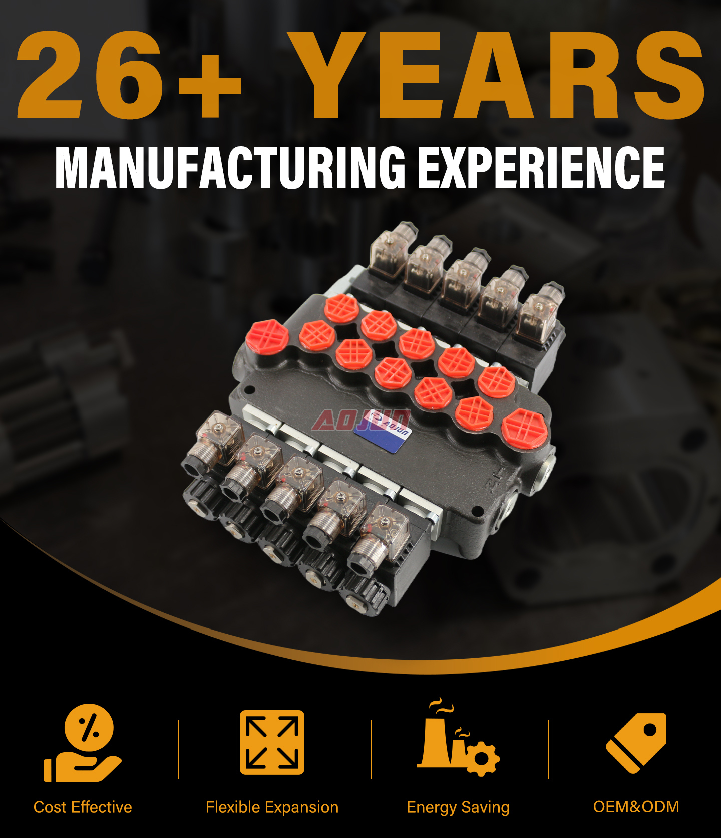 5 Spool Solenoid Monoblock Directional Valve P80 detailed image