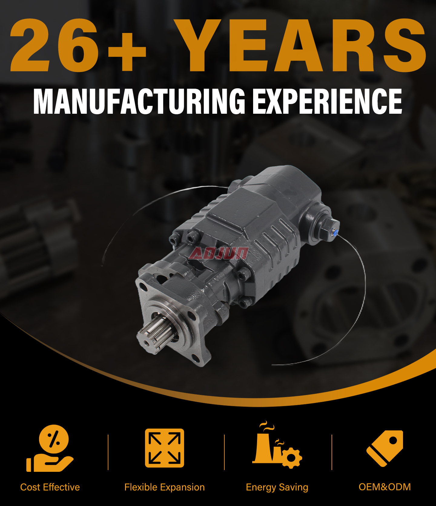 20 MPa (2900 psi) 110 cc/rev Hydraulic Gear Pump BF110A-ZF1 detailed image