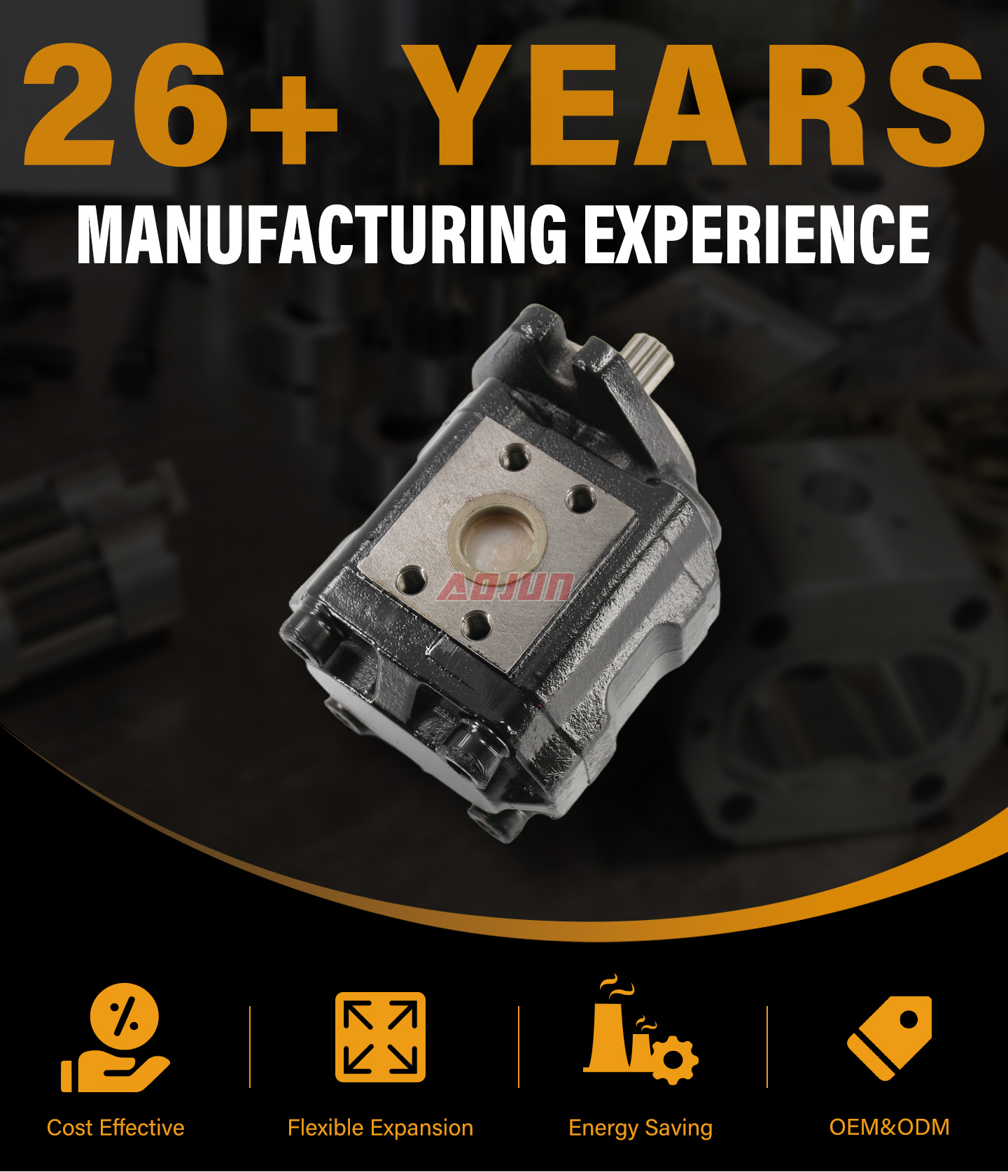 20 MPa (2900 psi) 25 cc/rev Hydraulic Gear Pump CBHS-F425 detailed image