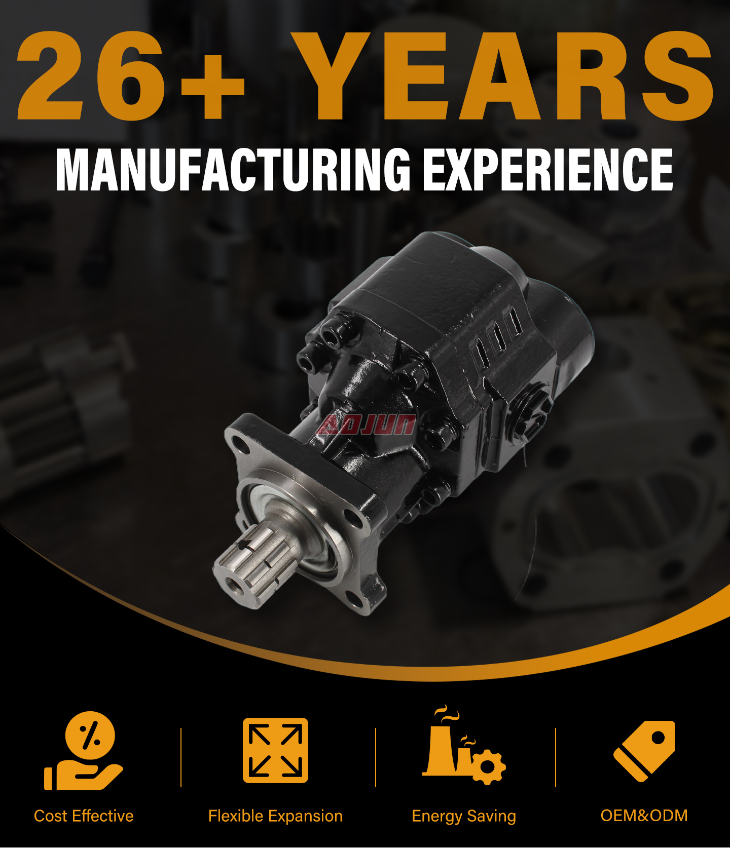 22 MPa (3190 psi) 90 cc/rev Hydraulic Gear Pump CBHST1-ISO-90 detailed image